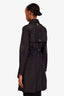 Mackage Black Lambskin Collar Trench Coat Size S