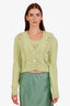 Alessandra Rich Green Alpaca Wool-Blend Cropped Sweater + Cardigan Set Size 40