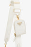 Prada White Saffiano Leather Re-Edition Shoulder Bag with Strap