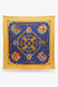 Hermès Blue/Yellow Silk Les Tambours Scarf Size 90cm