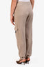 Brunello Cucinelli Taupe Cotton Ribbed Knit Joggers Size L