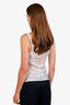 Christian Dior White/Blue Monogram Silk Lace Cami Tank Size 6