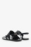 Pre-loved Chanel™ Black Goatskin CC Slingback Sandals Size 36.5