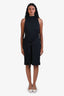 Vince Black Cotton Tie-Up Detail Sleeveless Mockneck Dress Size Small