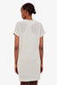 Brunello Cucinelli Beige Knit Tunic With Silk Fringe Slip Size S