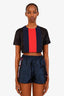 Gucci Black/Navy/Red Nylon Web Cropped Top Size 38