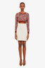 Moschino Couture Cream Wool Midi Skirt Size 12