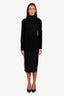 Saint Laurent Black Latex Pencil Midi Skirt Size 36