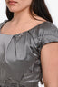 Christian Dior John Galliano Black/White Silk Cotton Houndstooth Monogram Midi Dress Size 10
