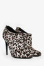 Jimmy Choo Leopard Print Ponyhair Ankle Booties Size 38.5