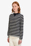 Sacai Navy Blue/White Cotton Striped Drawstring Sweater Size 1