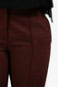 Etro Red/Black Wool Cotton Plaid Tapered Pants Size 46