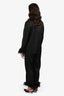 Nadine Merabi Black Satin 'Darcy' Pajama Set Size M