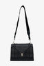Christian Dior 2016 Black Grained Leather Diorama Chain Top Handle with Strap