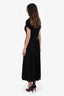 Proenza Schouler Black Rib Knit Top Button Shoulder Maxi Dress Size 10