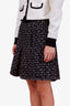 Pre-loved Chanel™ Black/White Wool Cotton Mini Skirt Size 42