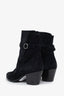 Celine Black Suede Buckle Ankle Boots Size 37