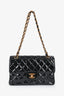 Pre-loved Chanel™ Black 1996-97 Quilted Patent Double Sided Flap Bag