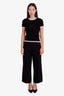 The Row Black Pleated Straight Leg Pants Size L