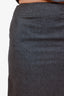 Pre-loved Chanel™ Grey Wool Midi Skirt Size 36