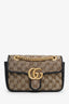 Gucci Beige/Black Diagonal Quilted GG Canvas Marmont Mini Shoulder Bag