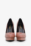 Saint Laurent Pink Leather Pointed Toe Platform Pumps Size 39