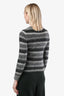 Max Mara Grey Mohair Blend Stripe Crewneck Sweater Size XS