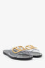 Valentino Black PVC Transparent Vlogo Flat Slide Sandals Size 37