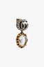 Gucci Gold Tone Crystal 'GG' Drop Earrings