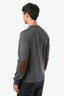 Maison Margiela Grey Wool Suede Appliqué Elbow Sweater Size L Mens
