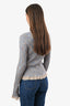 Acne Studios Blue/Orange Cotton Blend Rib Knit Ruffled Cardigan Size XS