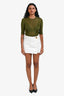 Ganni White Wrap Denim Mini Skirt Size 34
