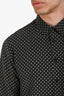 Alexander McQueen Black Silk Skull Long Sleeve Button Down Shirt Estimated Size M Mens