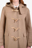 Saint Laurent Beige Wool Wood Horn Duffle Jacket Size 42