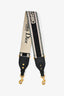 Christian Dior Navy Blue Striped Logo Canvas Guitar Strap