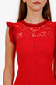 Alexis Red Lace Ruffled Mini Dress Size M