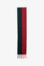 Acne Studios Green/Red Wool Thin Scarf