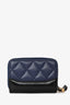 Pre-Loved Chanel™ 2018 Navy Quilted Lambskin Zip Around Wallet