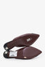 Pre-loved Chanel™ 2020 Burgundy Leather Cap-Toe Interlocking CC Logo Mules Size 37C