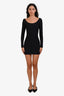 Alexander Wang Black Jacquard Monogram Mini Dress Size S