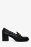 Salvatore Ferragamo Black Leather Gold Gancini Buckle Loafer Size 37