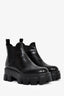 Prada Black Leather Monolith Chelsea Ankle Boots Size 38
