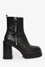 AGL Black Leather Platform Heeled Boots Size 39