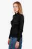Pre-loved Chanel™ Dark Grey Wool Silk Button-Up Top Size 36