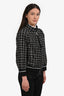 Moncler Black/White Lace Fiadone Cropped Bomber Jacket Size 2