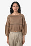 Brunello Cucinelli Brown Knit Monili Bead Sequin Sweater Size Medium