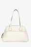 Miu Miu White Leather Medium Viviant Shoulder Bag with Strap