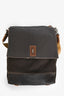 Dolce & Gabbana Brown Leather Canvas Messenger Bag