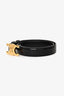 Celine Black Leather 'Triomphe' Belt Size 70
