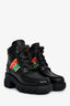Gucci Black Leather Interlocking GG Web Combat Boot Size 35.5
